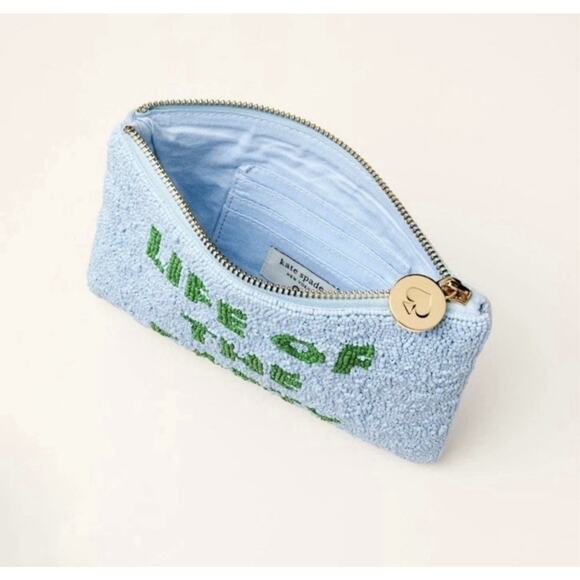 Kate Spade New York x Life Of The Party Beaded Clutch Blue & Green New with Tags - Picture 3 of 4